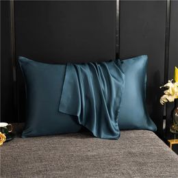 Natural Mulberry Silk Pillowcase Solid Color Envelope Pillow Case Bedding Sleeping Pillow Cover 50X70 Pillow Case Cover 240118