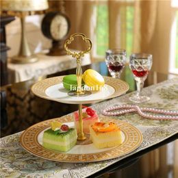 2 Layers Cake shelf Wedding Dishes Dessert Fruits Vegetable Afternoon Tea Display Tray Party Cupcake Plates281R