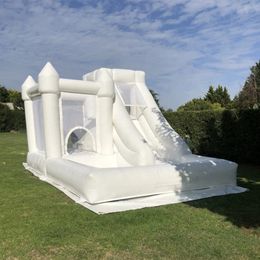 full PVC bounce house jumper Inflatable Wedding White Bouncy Castle With slide and ball pit Jumping Bed Bouncer castles for fun toys