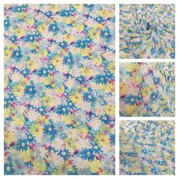 Clothing Fabric 2024 Tissus Sunflower Printed Chiffon Dress Bohemian Holiday Silk Scarf Garment Accessories Fabrics