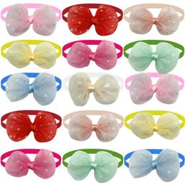 Dog Apparel 50/100Pcs Grooming Accessories Bows Cute Pets Bowties Soft Puppy Cat Bowknots Collar With Dots For Small Dogs