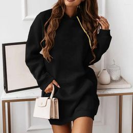 Casual Dresses Womens Ladies Spring Street Style Oversized Pullover Fleece Hooded Sweatshirt Tunic Hoodie For 2024