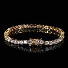 fashioh hip hop 3mm cz tennis bracelet zircon beads men bangle chains strand bracelets for women pulseiras bijoux silver gold crystal bracelets Best quality