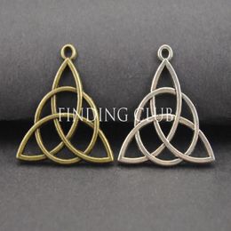 200pcs 2 Colours Knot Triquetra Charms Pendant Metal Bracelet Necklace Jewellery Findings A107 A313208z