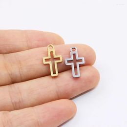 Charms 10pcs Stainless Steel Cross High Quality Jewellery Pendant DIY Handcraft Making PVD Plated Waterproof Antiallergic