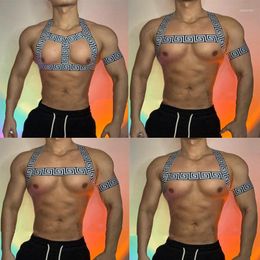 Stage Wear Nightclub Bar Dj Party Pole Dance Accessories Cross Cutout Chest Straps Shoulder Strap Men Elastic Bandage Gogo Costume XS3503