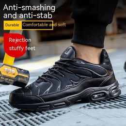 Mens Safety Work Shoes Indestructible Air Cushion Sneakers Antismash Puncture Resistant Steel Toe Protective Boots 240126