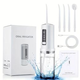 Water Flosser, Cordless Oral Irrigator Portable Teeth Cleaner IPX7 Waterproof Electric Dental Flossers With 3 Modes1 Jet Tips For Braces Care Travel And Home Use