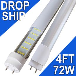 4FT LED Tube Light, NO-RF RM Driver T8 T10 T12 LED Bulb,4 Rows 72W 7200LM Milky Cover, Bi-Pin G13 Base,4 Foot Fluorescents Tube Replacement usastock