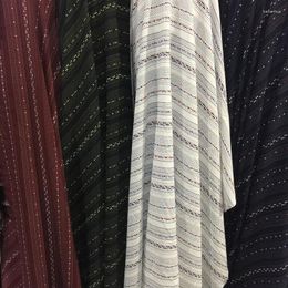 Clothing Fabric 2024 Tissus Bazin Riche Getzner National Wind Stripe Printing All Sides Stretch Chiffon Spandex Monolayer Fabrics