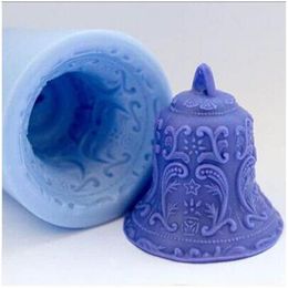 Silica Gel Die Moulds 3D Silicone Molds Soap Mold Bells Candle Mould Aroma Stone Christmas284j