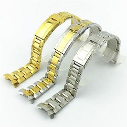 Watch Bands WatchBracelet For Series Accessories Band 20mm Diving Grid 3 Bead Men Stainless Steel Oyster Perpetual Strap2282