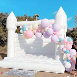 outdoor activities 4.5x4.5m (15x15ft) With blower Inflatable Wedding Moon House Jumping Bouncer White Bounce House Birthday party Air Jumper Bouncy Castle