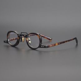 Designer Classic Tortoiseshell Japanese Small Square Hand Made Retro Glasses Men's And Women's Height Face Optical Fashi202G