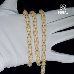 Direct Sales VVS Moissanite Sier 10K White Gold Heavy Beads Round Tennis Chain 3Mm 4Mm 5Mm Necklace Bracelet For Men