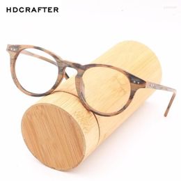 Fashion Sunglasses Frames Wooden Eyeglasses Myopic Glasses Frame Men Women Optical Spectacle Wood Clear Lens Reading Round Plain G329p