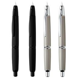 MAJOHN A1 Press Fish Scale Striped Metal Extra Fine Fountain Pen Retractable WIth Clip/No Clip Ink Office School Writing Gift 240125