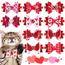 Dog Apparel 10PCS Love Wings Bowtie Small Dogs Valentine's Day Bowties Cat Bow Tie Collar Accessories Pet Supplies