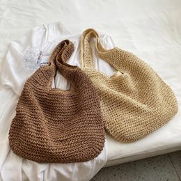 Waist Bags 2024 Summer Women's Bag Soft Straw Casual Long Woven Shoulder Light Travel Beach