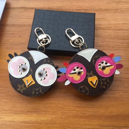 Cute Owl Keychains Designer Animal Fur Chick Car Keyring Chain Charms Leather Coin Cards Keys Holder Purse Zipper Pocket Bag Penda273Y