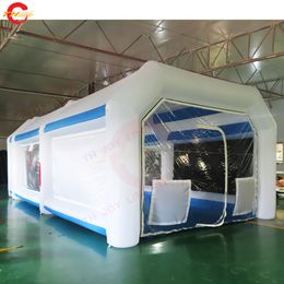 8x4x3mH (26x13.2x10ft) With blower Colour custom made giant inflatable spray booth car OEM paint booth tent with Philtre system for sale