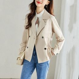 Women's Trench Coats 2024 Spring Autumn Coat Women Korean Short Double Breasted Loose Windbreaker Female Jacket Casual Lady Overcoat Tops