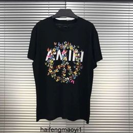 Fashion amari amirl amirlies am Letter amis imiri amiiri men Printing women luxury designer Fashion Brand Clothing Tees Am Tshirt Couples Butterfly Round Neck WBN4