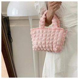 Evening Bags Small Fashion Women Tote 2024 Winter Cute Cotton Cloth Ladies Hand Bag Mini Canvas Korean Casual Girl Student Handbag