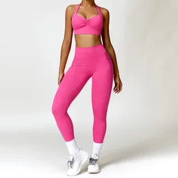 Active Sets Push Up Workout Womens Lycra Gym Set Women Sportswear Two Piece Sport Bra Leggings Outfit 2024 Pilates Clothes Yoga Wear