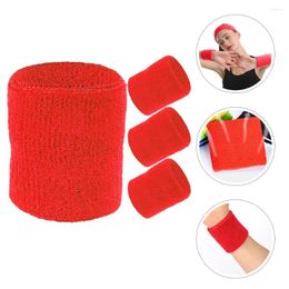 Wrist Support 2 Pairs Absorb Sweat (big Red) Men And Women Tennis Sports Bands Cotton Wristbands