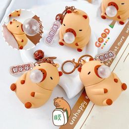 Keychains Keyring Squeeze Capybara Keychain Bubble Pendant Kawaii Creative Spitting Toys