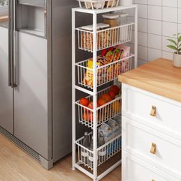 Kitchen Storage Items Refrigerator Side Shelf For Spices Landing Multi-layer Baskets Pull Design Vegetable Rack