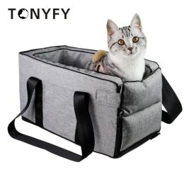 Carriers Portable Pet Dog Car Seat Central Control Nonslip Dog Carriers Safe Car Armrest Box Booster Kennel Bag for Small Dog Cat Travel