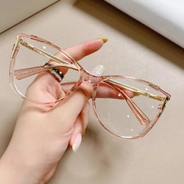 Exquisite Crystal Formula Mirror Metal Ring Comfortable Spring Foot Anti-Blue Light Glasses Women Computer Frame 240124
