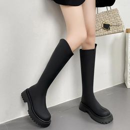 Boots Women Knee High Boot Platform For Woman Shoes Winter Long Round Toe Ladies Botas Female Footwear Thick Bottom