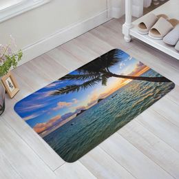 Carpets Hawaiian Landscape Kitchen Floor Mat Living Room Decor Carpet Home Hallway Entrance Doormat Balcony Door Anti Slip Rug