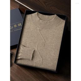 Men's Sweaters Fall Winter Men Cashmere Sweater Half Turtleneck Casual Business Loose Pullover Pure Knitted Bottoming Shirt Me