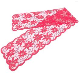 Table Cloth 1pc Christmas Lace Flower Pattern 72 Inches For Decor Red