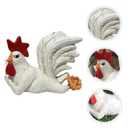 Garden Decorations Big Cock Pieces Small Rooster Decoration Resin Figures Home Household Fake Tabletop Ornament Figurines Statue Ornaments