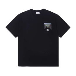 Rhude Tshirt Designer Original Quality Mens Tshirts New Fashion Short Sleeve Cigarette Tunnel Casual Relaxed Versatile Trend