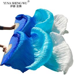 Sell Kid Women Belly Dancing Fan 1 Pair Gradient Colour Dancer Practise Long Imitation Silk Fans 150/180x90cm Rayon Silk Fans 240126