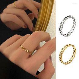 Cluster Rings Stainless Steel Ring Simple Minimalist Stick Fashion Couple Adjustable For Women Jewelry Wedding Party Girls Trend Gifts