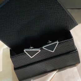 2022 New Fashion Black Triangle Stud Earrings Women's Luxury Designer Earrings Jewelry Party Wedding Gifts2258