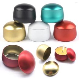 Storage Bottles Portable Tinplate Candle Tin Solid Color Round Containers Travel Cosmetic Jar Oil Cream Pot Sealed Metal Can