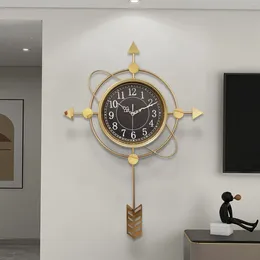 Wall Clocks Modern Iron Clock Living Room Decoration 60x48cm Dining Background Decor Creative Arrow Design