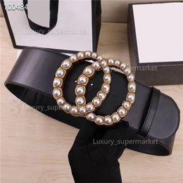Designer Fashion luxury large pearl buckle belt ladies 7 cm variety of waist buckle whole AAA270m