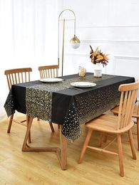 Table Cloth Rectangle/round White 137 274cm PEVA Plastic Disposable Tablecloth With Gold Dots For Wedding Party Supplies