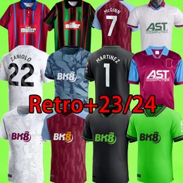 23/24 ASTON Soccer Jerseys #1 MARTINEZ KAMARA Villas goalkeeper 2023 2024 McGINN EL GHAZI DOUGLAS LUIZ MINGS KONSA CASH Football shirt retro 93 94 95 96 Training uniform