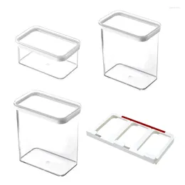 Storage Bottles Kitchen Cabinet Hanging Plastic Airtight Box Wall-Mounted Sliding Sealed Grain Jar Transparent Food Container Can