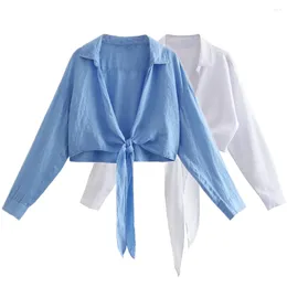 Women's Blouses Withered Fashion Girls Bow Sexy Short Top High Street Casual Shirt Women